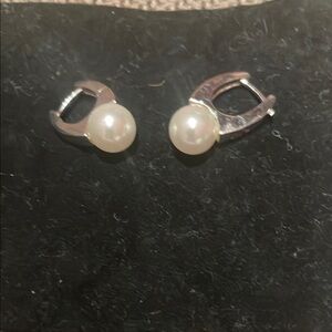 Classic Silver and White Pearl Earrings